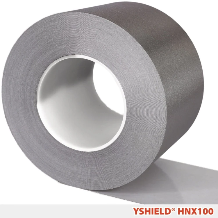 Rolka taśmy YShield HNX100 o szerokości 100 mm z przewodzącym klejem akrylowym – do zastosowań EMC, EMI, HEMP, klatek Faradaya
